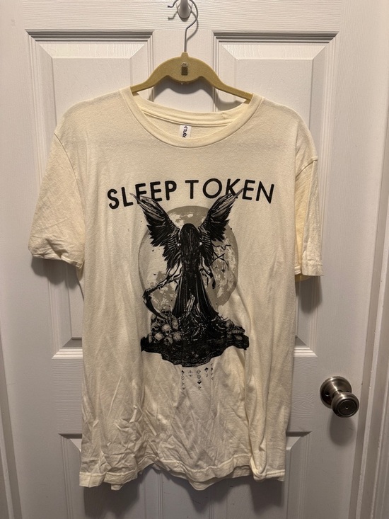 Sleep Token Other - Sleep Token Graphic Tee - Cream Short Sleeve Band Shirt Size Large Angel Wings